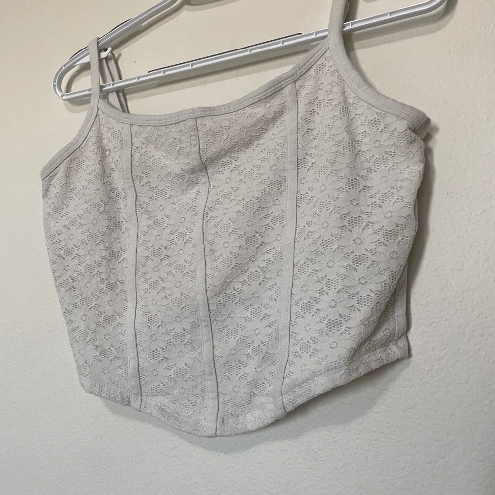 Hollister white corset top